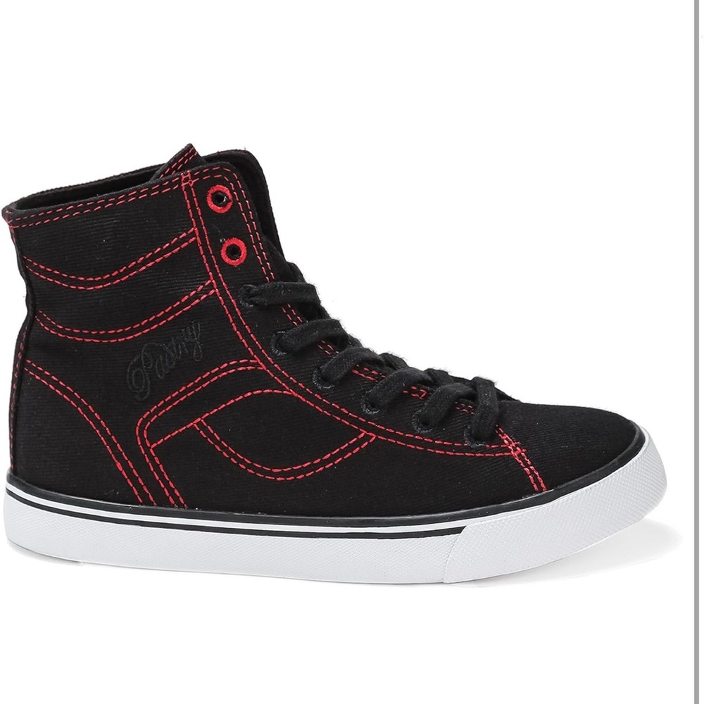 Pastry Cassatta Stretch Canvas Dance Sneakers, Black/Red, Youth/Size 11